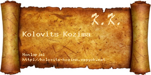 Kolovits Kozima névjegykártya